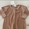 NEW Kate Quinn Velour Organic Cotton Brown Romper