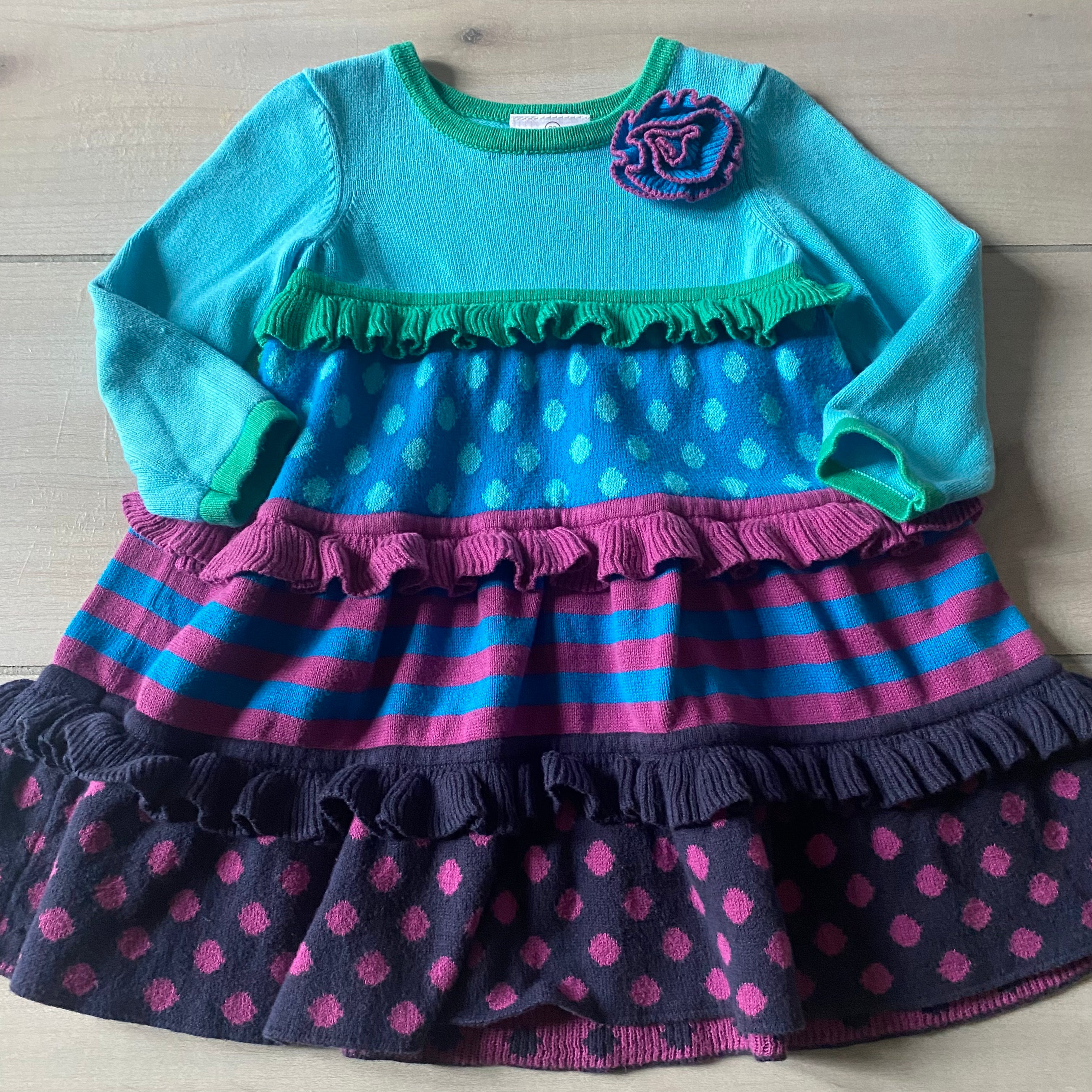 Hanna Andersson Tiered Ruffle Sweater Dress Sweet Pea & Teddy Hanna Andersson Tiered Ruffle Sweater Dress Sweet Pea & Teddy