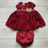 NEW First Impressions Red & Gold Velour Dress & Bloomer - Sweet Pea & Teddy