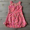 Lilly Pulitzer Neon Pink Floral Fux Gem Dress