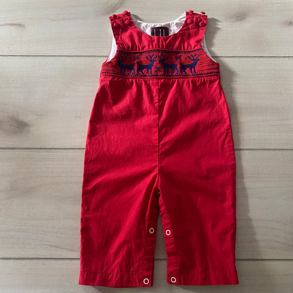 Lil Cactus Red Deer Smocked Romper