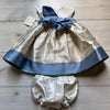 NEW Laura Ashley Cream Silk Look Dress & Bloomer