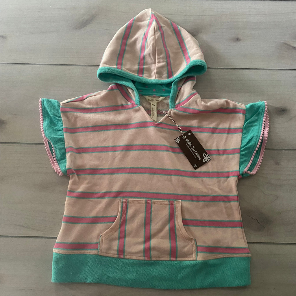 NEW Matilda Jane Pink Striped Hooded Pullover Shirt