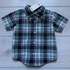 NEW Gymboree Short Sleeve Navy & Green Button Down Shirt - Sweet Pea & Teddy