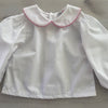 NWT Petit Ami White & Pink Trimmed Button Back Blouse