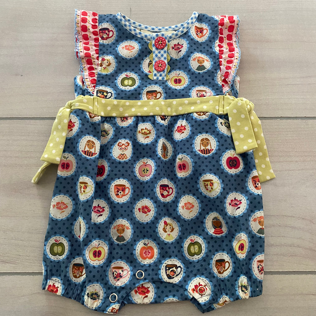Matilda Jane Apple Tea Party Bubble Romper Sweet Pea Teddy