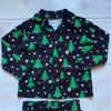 NEW Dream Life Black Christmas Tree Pattern Cotton Pajama Set