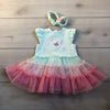 NEW Little Me Butterfly Appliqué Ruffle Dress & Headband - Sweet Pea & Teddy