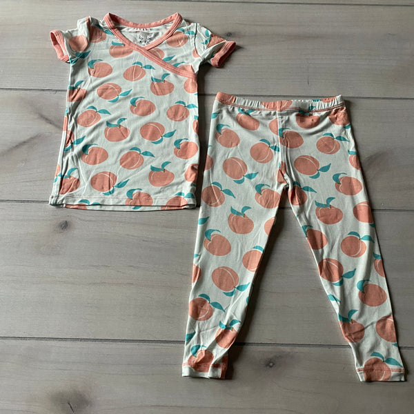 NEW Kickee Kids Peach Pattern Bamboo Pajama Set