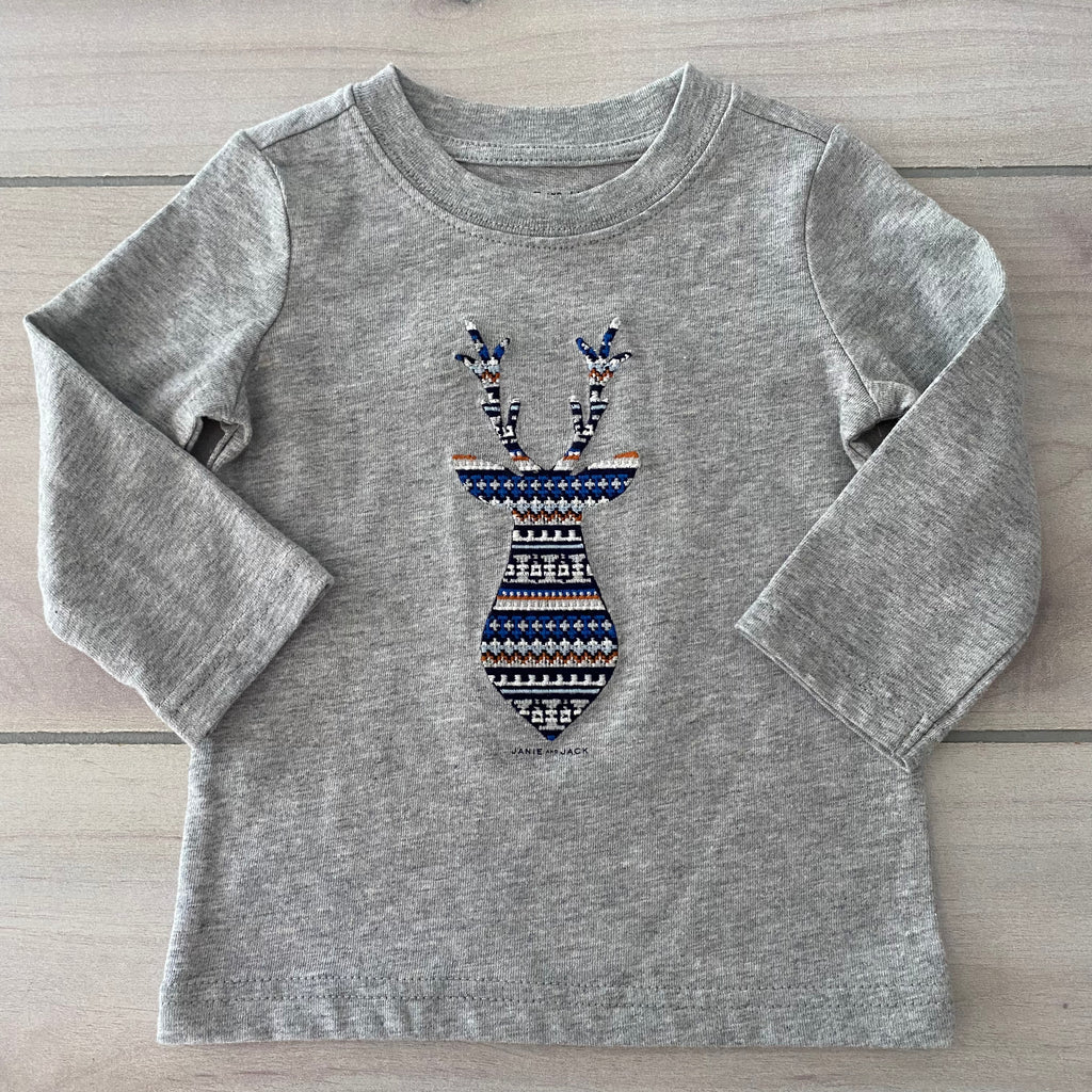 NEW Janie & Jack Embroidered Deer Shirt