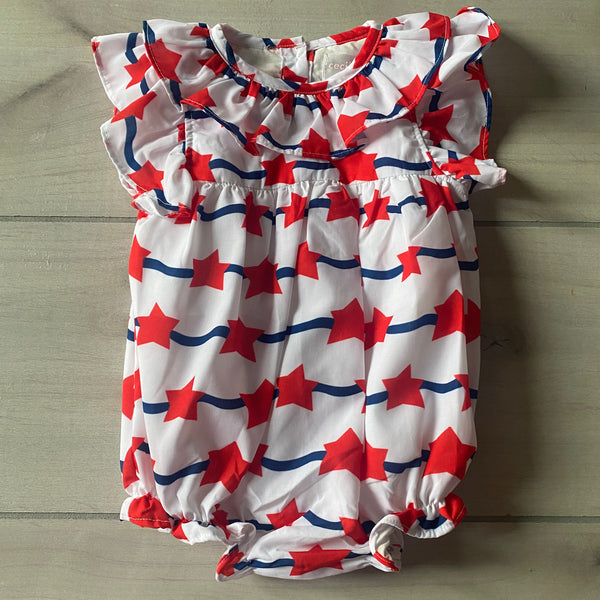 NEW Cecil & Lou Stars and Stripes Bubble Romper