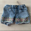 Peek Embroidered Denim Shorts