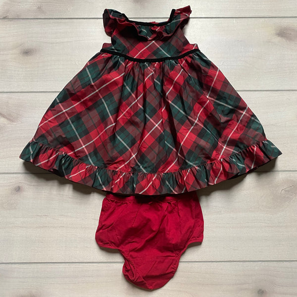Gymboree Little Girls Size XS 3-4 Red/Green Plaid Wide-Leg Pajama
