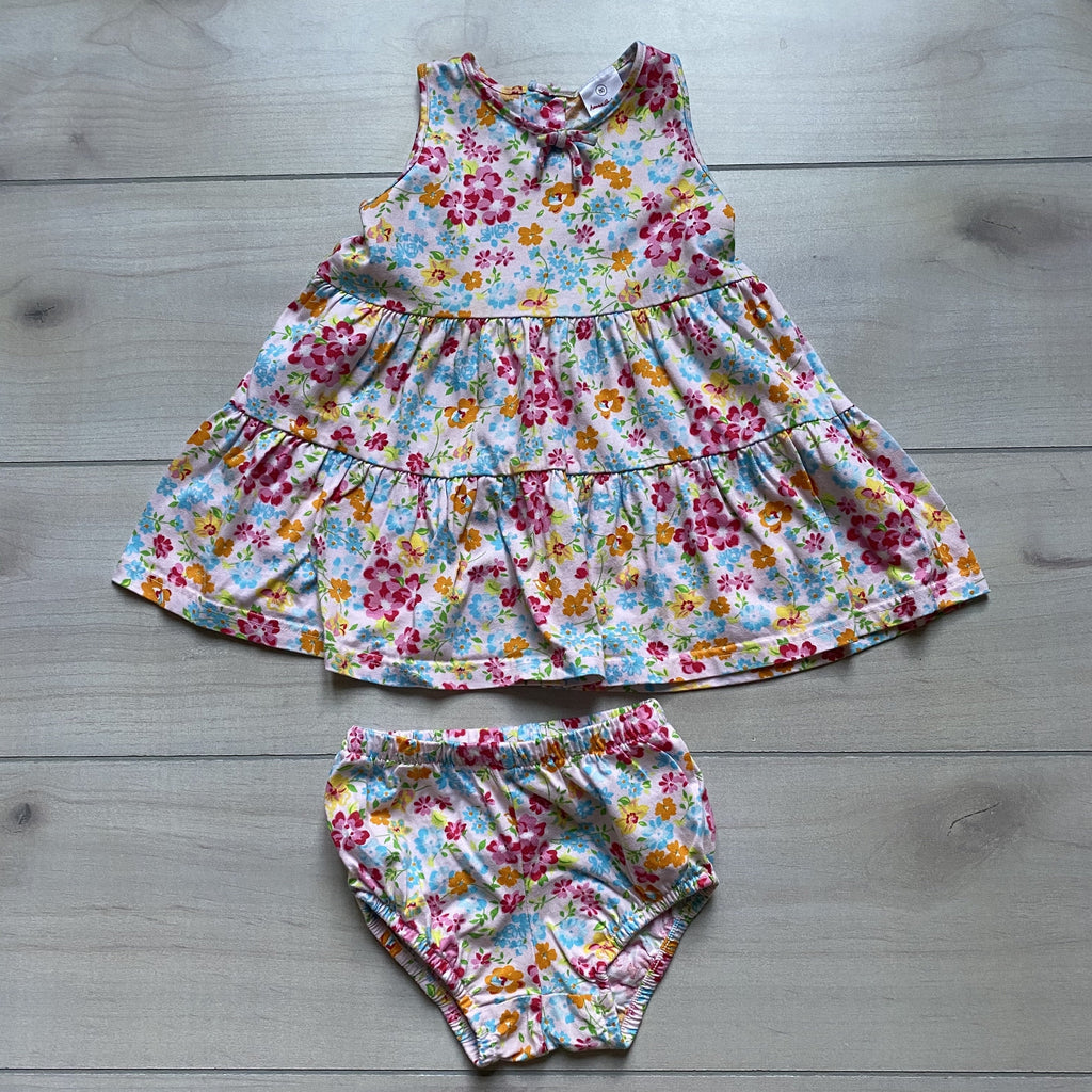 Hanna Andersson Floral Dress & Bloomer - Sweet Pea & Teddy