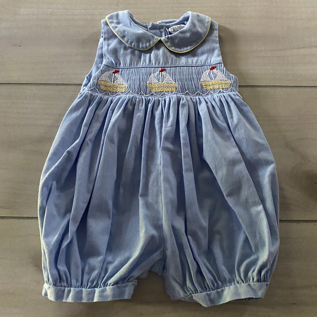 Carriage Boutiques Sailboat Smocked Bubble Romper