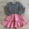 Hanna Andersson Pink & Gray Ruffle Dress