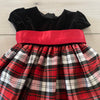 Jayne Copeland Velour & Plaid Holiday Dress