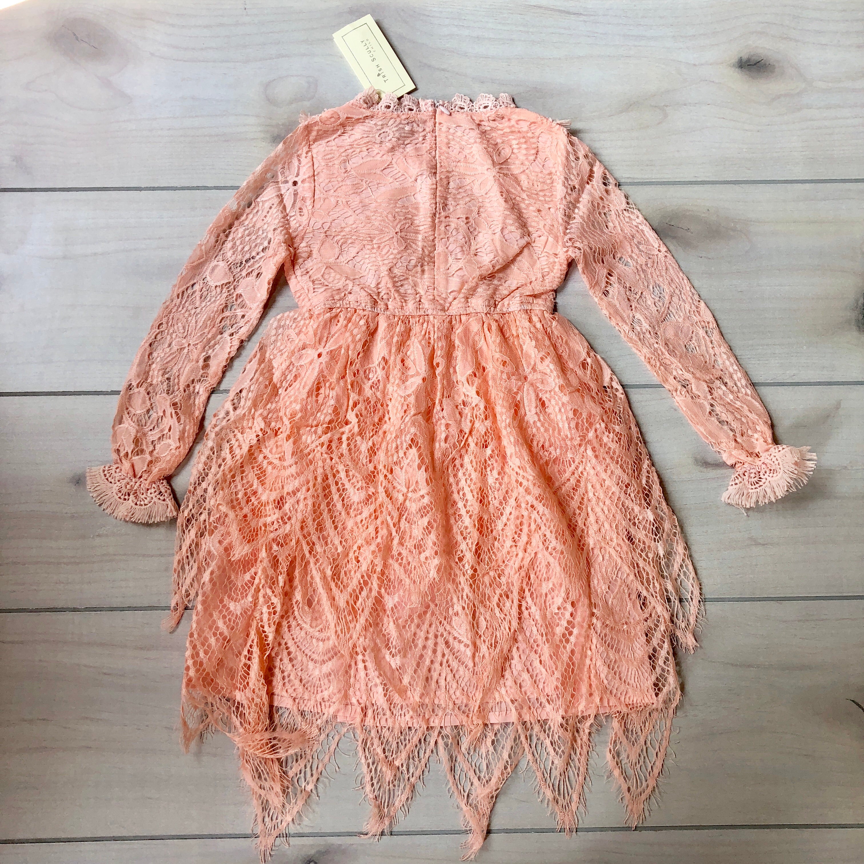 NEW Trish Scully Child Peach Abigail Lace Dress Sweet Pea & Teddy NEW Trish Scully Child Peach Abigail Lace Dress Sweet Pea & Teddy