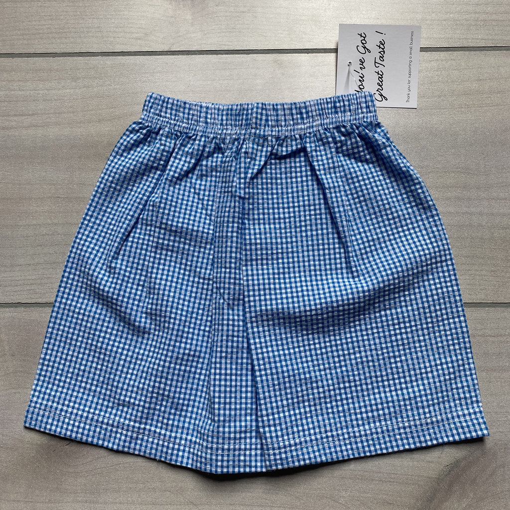 NEW Boutique Brand Bright Blue Gingham Seersucker Shorts - Sweet Pea & Teddy