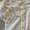 NEW Sasha & Lucca White Yellow Button Long Sleeve Shirt