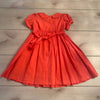 Sissy Mini Coral Smocked Pearl Floral Embroidered Dress