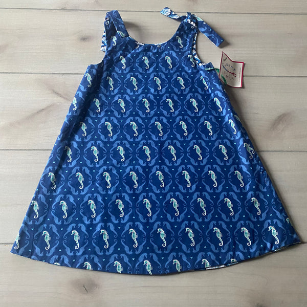 NWT Franny Flinn Reversible Seahorse and Clam Pattern Tie Dress