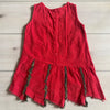 Beetlejuice Red Corduroy Frayed Bottom Dress