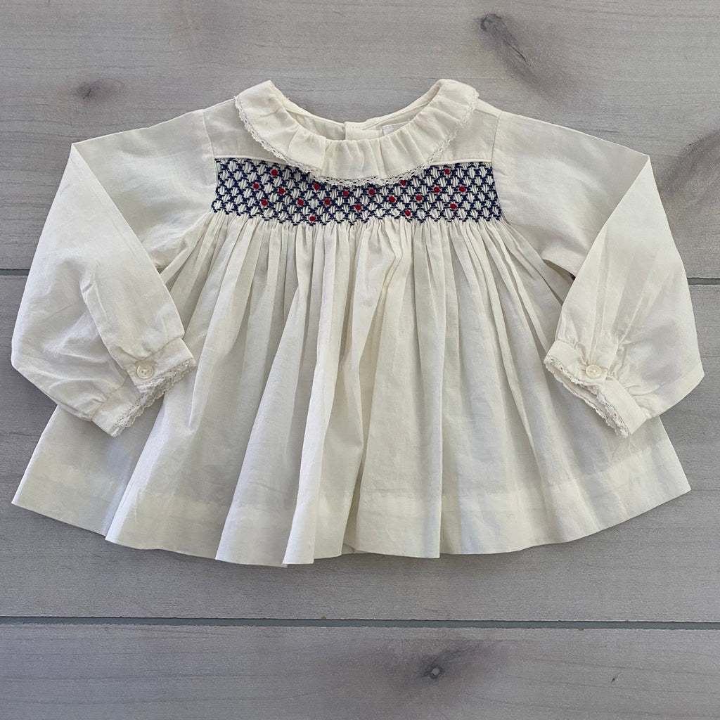 Simply Smocked Embroidered Smocked Button Back Shirt