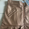 NEW Mayoral Rose Gold Faux Leather Interior Button Tab Adjustable Waist Skirt