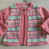 Baby Boden Pink Fair Isle Sweater Cardigan