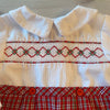 Petit Ami Smocked Holiday Plaid Collared Romper