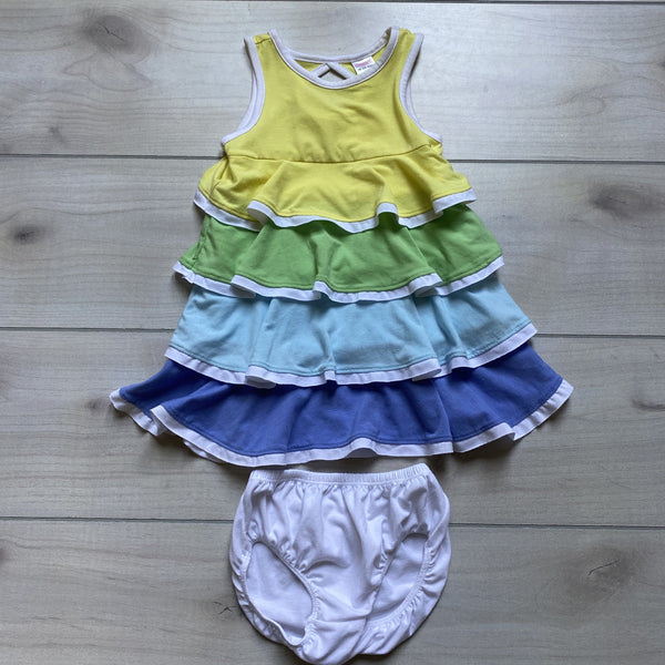 Gymboree Colorblock Ruffle Dress & Bloomer - Sweet Pea & Teddy
